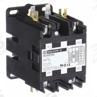 SQUARE D Definite Purpose Magnetic Contactor: 2 Poles, 208-240V AC, 60 A, Non-Reversing (MPN 8910DPA62V09). Key specifications — Brand: SQUARE D; Coil Voltage: 220/208-240V AC; Contactor Style: HVACR Definite Purpose Contactor; Terminal Connection Type: Quick-Disconnect Terminals; Maximum Voltage Rating: 600V AC; Series: 8910 Series Type DPA; Phase: Single; Main Pole Contact Form: 2NO.