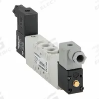 AVENTICS Solenoid Air Control Valve: Series L1, Double Solenoid, Four-Way / Three-Position, Locking (MPN L12BB652B060T61). Key specifications — attr1077390: L12BB652B060T61; attr1077459: Solenoid Air Control Valve; attr1077461: Solenoid Return; attr1077475: 24V DC; attr1077450: Locking; attr1077396: Closed.