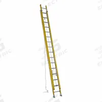 WERNER Extension Ladder: 36 ft Ladder Size, Fiberglass, 300 lb Load Capacity, 113 lb Wt, 2 Sections (MPN D7136-2). Key specifications — Color: Yellow; Brand: WERNER; Included Features: Rope and Pulley; Removable Fly: Removable.