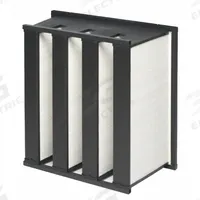 GRAINGER V-Bank Air Filter: 24 in x 24 in x 12 in, Fiberglass, Double Header, 4 Vs, MERV 15 (MPN 911T99). Key specifications — attr1286015: GRAINGER; attr1286018: Plastic; attr1286019: Fiberglass; attr1286016: Paint Pigment.