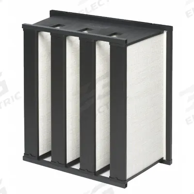 GRAINGER V-Bank Air Filter: 24 in x 24 in x 12 in, Fiberglass, Double Header - MERV 15 V-Bank Air Filters