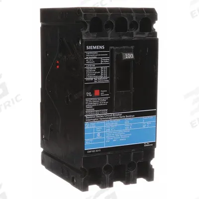Siemens Molded Case Circuit Breaker: 100 A Amps, 10kA at 240V AC, Fixed, Load Side Lug - ED-Frame Siemens Molded Case Circuit Breakers