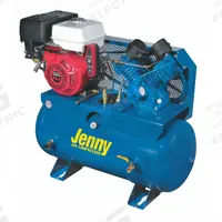 JENNY Stationary Air Compressor: 1 Stage, 11 hp Engine, Honda, 29 cfm, 30 gal Air Tank, Horizontal (MPN G11HGA-30T). Key specifications — attr50933: Honda; attr86530: Recoil; attr50934: JENNY.