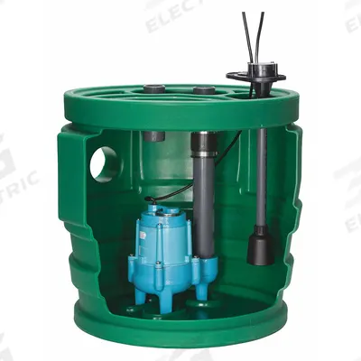 LITTLE GIANT Sewage Ejector System: 41 gal, 2/5 hp, 120V AC, 70 gpm Flow Rate @ 10' of Head - Simplex Sewage Ejector Pump Systems