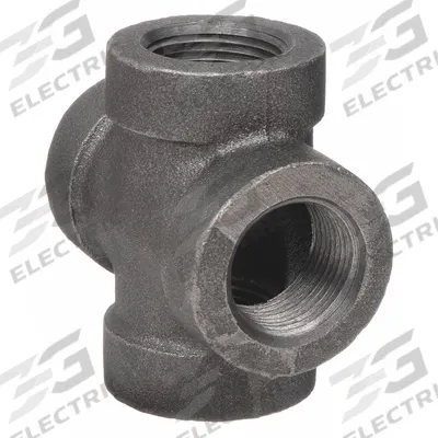 APPROVED VENDOR Metal Pipe Cross: 3/8 in x 3/8 in x 3/8 in x 3/8 in, 2,000 psi @ 77°F - Threaded High-Pressure Pipe Fittings