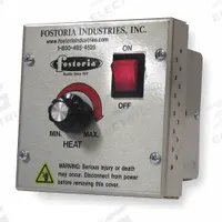 FOSTORIA Variable Heat Control Knob: 3,200 W Output, 15.4 A, Fits Up to 3200 W kW, 208/240V AC (MPN VHC-32). Key specifications — Voltage, Phase: 208/240V AC; Product Type: Variable Heat Control Knob; For Use With: Fostoria 222-Series in 208/240V up to 3200W or OCH Models in 208 up to 3000W; Voltage: 208/240V AC; Includes: Positive Off Switch; Phase: Single; Brand: FOSTORIA; Fits kW: Up to 3200 W.