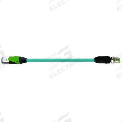 MURRELEKTRONIK Cordset: Cat5, M12 Male Straight x RJ45 Male Straight, 5 m Lg, TPE, Blue - M12 Connector to RJ45 Connector Cordsets