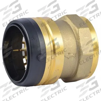 SHARKBITE Push-Fit Adapter Fitting: 2 in Pipe x 2 in Pipe Size, Push-to-Connect x FNPT - Standard Brass Push-to-Connect Tube Fittings