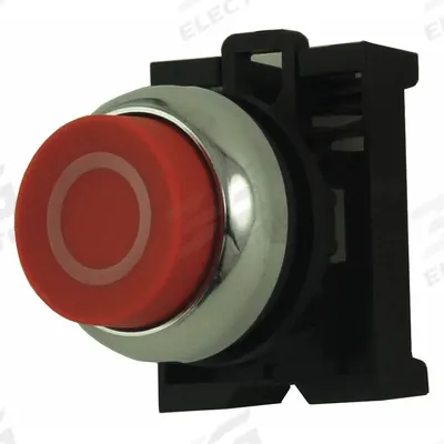 EATON Extended Push Button: Red, 22 mm Mounting Size, Metallic - Extended-Length Push-Button Operators