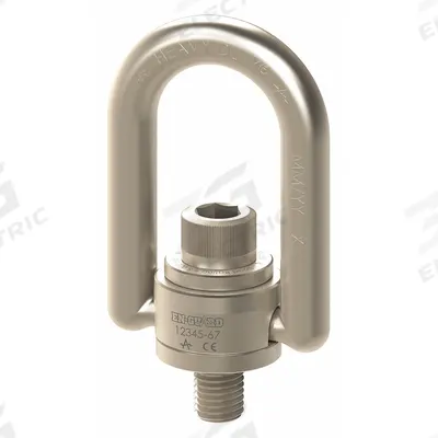 ADB HOIST RINGS Hoist Ring: Pivot/Swivel, Nickel-Plated Steel, 5/8"-11 - Pivot & Rotate Hoist Rings