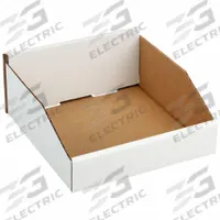 PACKAGING CORPORATION OF AMERICA Corrugated Shelf Bin: 11 in Overall Lg, 10 1/4 in x 4 3/4 in, White (MPN 1W862). Key specifications — Brand: PACKAGING CORPORATION OF AMERICA; % Recycled Content: 30-45%; Manufacturer Part Number: 1W862; Includes Dividers: Dividers Not Included; Electrostatic Discharge: Not Electrostatic Discharge Conductive.