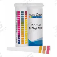 HYDRION pH Test Strips: 2 pH to 9 pH, 0.5 pH Resolution, 3 1/4 in Overall Lg, 1/4 in Overall Wd (MPN 82090). Key specifications — pH Resolution: 0.5 pH; Brand: HYDRION.