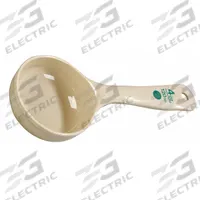 CARLISLE Measure Miser: 4 oz Capacity, Polycarbonate, Solid, Beige/Green, NSF Certified, 432806. Key specifications — Manufacturer Part Number: 432806; Color: Beige/Green; Material: Polycarbonate; NSF Certified: Yes; Perforated/Solid: Solid; Product Type: Short Handle Measure Miser; Brand: CARLISLE.