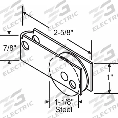 APPROVED VENDOR Roller: 2 5/8 in Lg, 1 in Wd - Hanging Door Rollers
