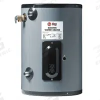 RHEEM-RUUD Electric Water Heater: 120V, 15 gal, 1,500 W, Single Phase, 24.25 in Ht, 15 gph @ 40°F (MPN EGSP15). Key specifications — Phase: Single; Brand: RHEEM-RUUD.