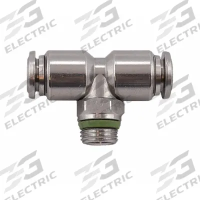 AIGNEP USA Push-Fit Tee Fitting: 8 mm OD x 8 mm OD x 1/8 in OD Size, Stainless Steel - Stainless Steel Tube Fittings