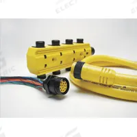 Cordset: 1"-16 Female Straight x Bare Wire, 7 Pins, Yellow, PVC, 12 ft Cable Lg, 8 A Max Current (A) (MPN 207000A01F120). Key specifications — Cable Jacket Color: Yellow; IP Rating: IP67; Wire Size: 16 AWG; Brand: BRAD HARRISON.