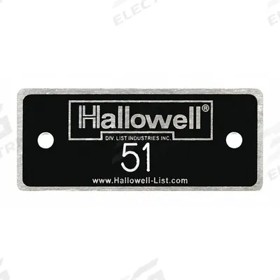 HALLOWELL Numbers 51 to 100: 2 3/8 in x 1 in, 50 Plates, 51 to 100, Aluminum - Number Plates