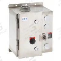 EATON NEMA Magnetic Motor Starter: Non-Reversing, 3 Poles, NEMA Size 1, 27 A, 240V AC Coil (MPN ECN0514BAA-R63/CL30). Key specifications — attr211388: EATON; attr951451: 1NO/1NC; attr951453: 220/240V AC; attr951489: Three; attr984425: 1NO/1NC; attr984429: Pilot Light; attr997361: None (Not Applicable to Electronic Overloads).