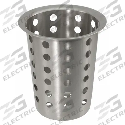 CRESTWARE Flatware Cylinder: Stainless Steel, Silver, 4 3/8 in Top Dia - Furnishings, Appliances and Hospitality