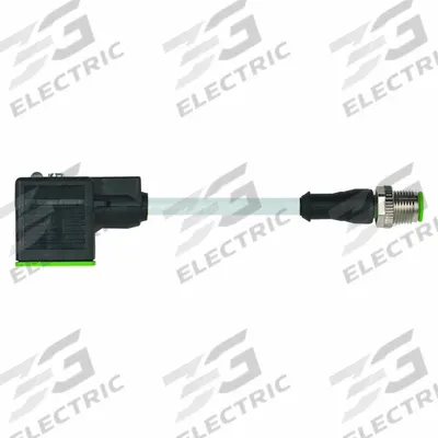 MURRELEKTRONIK Cordset: M12 Male Straight x DIN Form CI, 0.6 m Cable Lg, PUR, Gray, 3 Pins - DIN Form Industrial C Solenoid Connector x M12 Cordsets