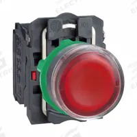 SCHNEIDER Illuminated Push Button: Illuminated, Flush Profile, Non-Metallic, 22 mm, 1NO/1NC (MPN XB5AW3465). Key specifications — Brand: SCHNEIDER; Action: Momentary; Series: XB5; Push Button Material Type: Non-Metallic.