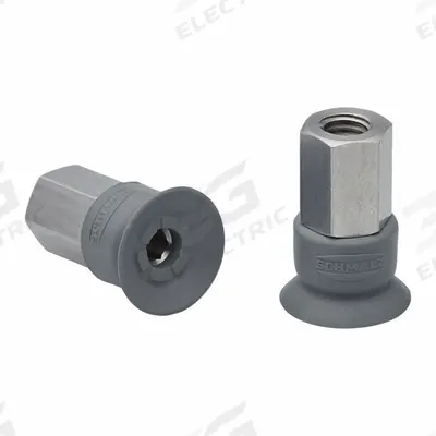 SCHMALZ Vacuum Pad Assembly: M5, 11.2 mm Pad Dia, NBR, 55 A, Gray - Flat Type Electronics Industry Vacuum Pad Assemblies