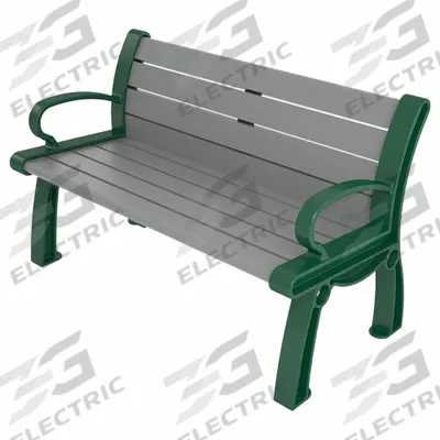ULTRASITE Heritage Outdoor Bench: Heritage, 48 in Overall Lg, 30 in Overall Ht, Gray - Vandal Resistant Resinwood Benches