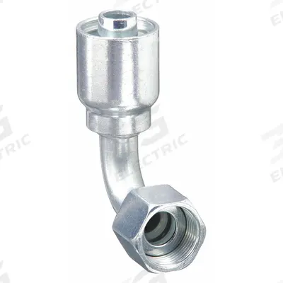 Parker Hydraulic Crimp Fitting: Steel x Steel, 90° Elbow, -4 For Hose Dash Size - Parker Crimp Hydraulic Hose Fittings with JIC Connection