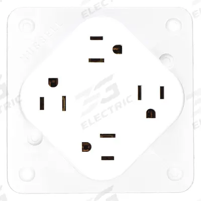 HUBBELL Receptacle: Quad, 5-15, White, 125V AC, 15 A, 2 Pole / 3 Wire (MPN HBL415W) - General Purpose Receptacles