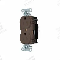 HUBBELL Receptacle: Duplex, 5-15, Brown, 125V AC, 15 A, 2 Pole / 3 Wire (MPN 5252ST)