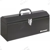 WESTWARD Tool Box: 19 in W 7 in D 8 5/8 in H, Plastic/Steel, Black, Padlock, 1 Compartments (MPN 44ZJ90). Key specifications — attr1116905: Black; attr1116946: WESTWARD; attr1116904: Padlock.