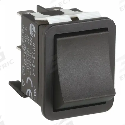 APPROVED VENDOR Rocker Switch: Series HY12, 2 Positions, DPST, On/Off - General Purpose Rocker Switches