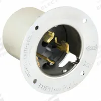 HUBBELL Locking Inlet: Non-NEMA, Silver, 125/250V AC, 50 A, 3 Pole, 4 Blade (MPN CS6375). Key specifications — Voltage Rating: 125/250V AC; Brand: HUBBELL.