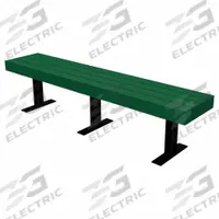 ULTRASITE Outdoor Bench: Trailside, 96 in Overall Lg, 17 1/4 in Overall Ht, Green, Black, In-Ground (MPN PB 8GRETRAING). Key specifications — Manufacturer Part Number: PB 8GRETRAING; Brand: ULTRASITE; Frame Color: Black; Product Type: Outdoor Bench; Seat Color: Green; Series: Trailside.