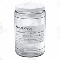 IKA Silicon Oil: 500 cps Viscosity, 500 mL Volume, Clear Glass, Jar, Liquid, 12 mo Shelf Life (MPN 25000435). Key specifications — Brand: IKA; Compatible Product Type: Viscometers.