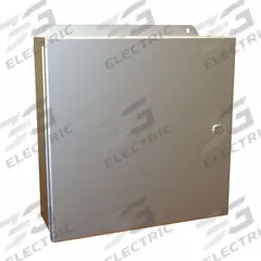 HAMMOND Electrical Enclosure: Aluminum, 12 in x 12 in x 4 in, NEMA 12/13/3R/4/4X, w/Panel, Hinged (MPN EJ12124AL). Key specifications — Brand: HAMMOND; Closure Method: Latches; Enclosure Material: Aluminum; Knockouts: Not Included; Includes Inner Panel: with Inner Panel Included.