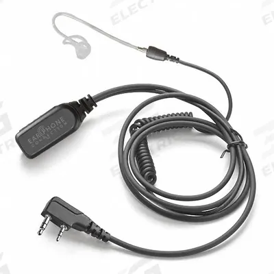 EARPHONE CONNECTION Surveillance Kit: Fits Kenwood, Earbud, Push To Talk, Clear, 1 Wires - Kenwood-Compatible Earpieces & Headsets