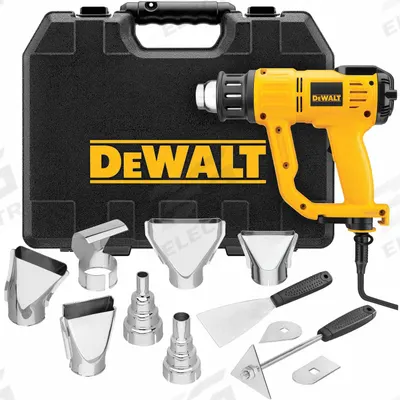 DEWALT Heat Gun Kit: Pistol-Grip, Surface Temp Control, 120V AC, Two-Prong - Surface Temperature Control Pistol-Grip Heat Guns