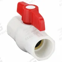 NDS Manual Two-Way Ball Valve: 1 in, PVC, Angle, Socket x Socket, 150 psi Max. Pressure (CWP), Tee (MPN E1410-10). Key specifications — Brand: NDS; Handle: Tee.