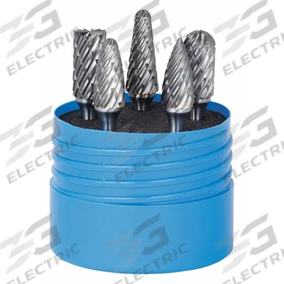 SGS PRO Carbide Bur Set: 1/4" Shank, Steel Cut, 1/2" Head Dia - Steel-Cut Carbide Bur Sets