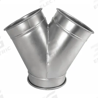 NORDFAB 12"dia 19 1/2"L 60° SS Wye Branch: Stainless Steel, For 12 in Duct Dia - Branches