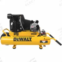 DEWALT Portable Electric Air Compressor: Quiet, Splash Lubricated, 8 gal, Wheelbarrow, 1.9 hp, 15A (MPN DXCMTA1980854). Key specifications — attr48686: Splash Lubricated; attr48685: 120/240V; attr48689: 4.4 cfm @ 155 psi; attr48678: 15A; attr48688: Pump is shipped full of oil; attr48671: DEWALT; attr124308: Quiet (less than 75 dBA).