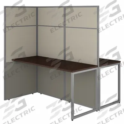 BUSH BUSINESS FURNITURE Modular Cubicle Workstation: 66 in Overall Ht, 60 in Overall Wd - Office Cubicles with Privacy Panels
