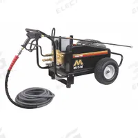 MI-T-M Electric Pressure Washer: Cart, 230 V – Three-Phase, 5,000 psi, 4 gpm, 15 hp (MPN CW-5004-0ME3). Key specifications — Pump Drive: Belt; Brand: MI-T-M; Water Intake: Cold Water Only.