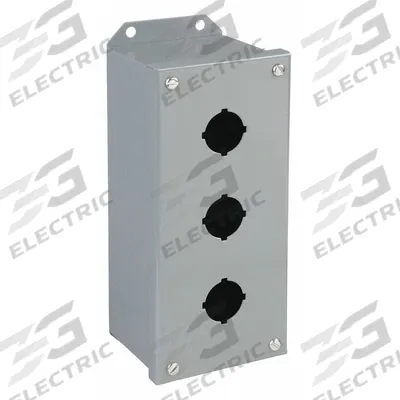 SCHNEIDER ELECTRIC Push Button Enclosure: 30mm, 3 Holes, Carbon Steel - Enclosures for 30mm Operators