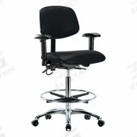ESD Task Chair: Vinyl, Arms Included, Ht Range 26 1/4 in to 36 in, 18 1/2 in Seat Wd, 17 in Seat Dp (MPN BR-ESD-VHBCH-CR-T1-A1-CF-EC-ESDBLK). Key specifications — Foot Support: Yes; Back Tilt Backward: 13.5°; Back Tilt Forward: 10.5°; Base Material: Aluminum; Brand: APPROVED VENDOR; Product Type: ESD Task Chair; ESD-Safe: ESD-Safe; Seat Tilt Backward: 3°.