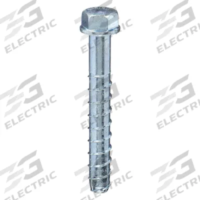 APPROVED VENDOR Screw Anchor: 3 in Overall Lg, 1/2 in Dia, Steel, External Hex, Hex, Steel - Heavy-Duty Hex-Head Screw Anchors
