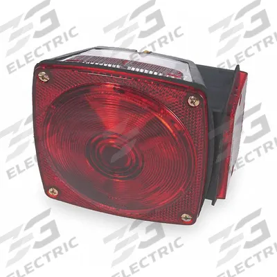 GROTE Trailer Light: Incandescent, Trailer Light, Red, Rectangular, 4 1/2 in Overall Ht - Trailer Light Kits