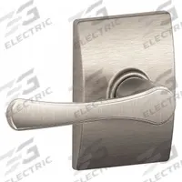 SCHLAGE RESIDENTIAL Door Lockset: Passage Lever Locksets, Nickel (MPN F10 VLA 619 CEN). Key specifications — Ligature Resistance: Not Ligature-Resistant; Brand: SCHLAGE RESIDENTIAL; Lockset Function ANSI Code: F75; Visual Indicator Message: No Message; Lockset Style: Avila; ADA Compliant: No; Finish: Satin Nickel-Plated, Clear Coated : Brass.